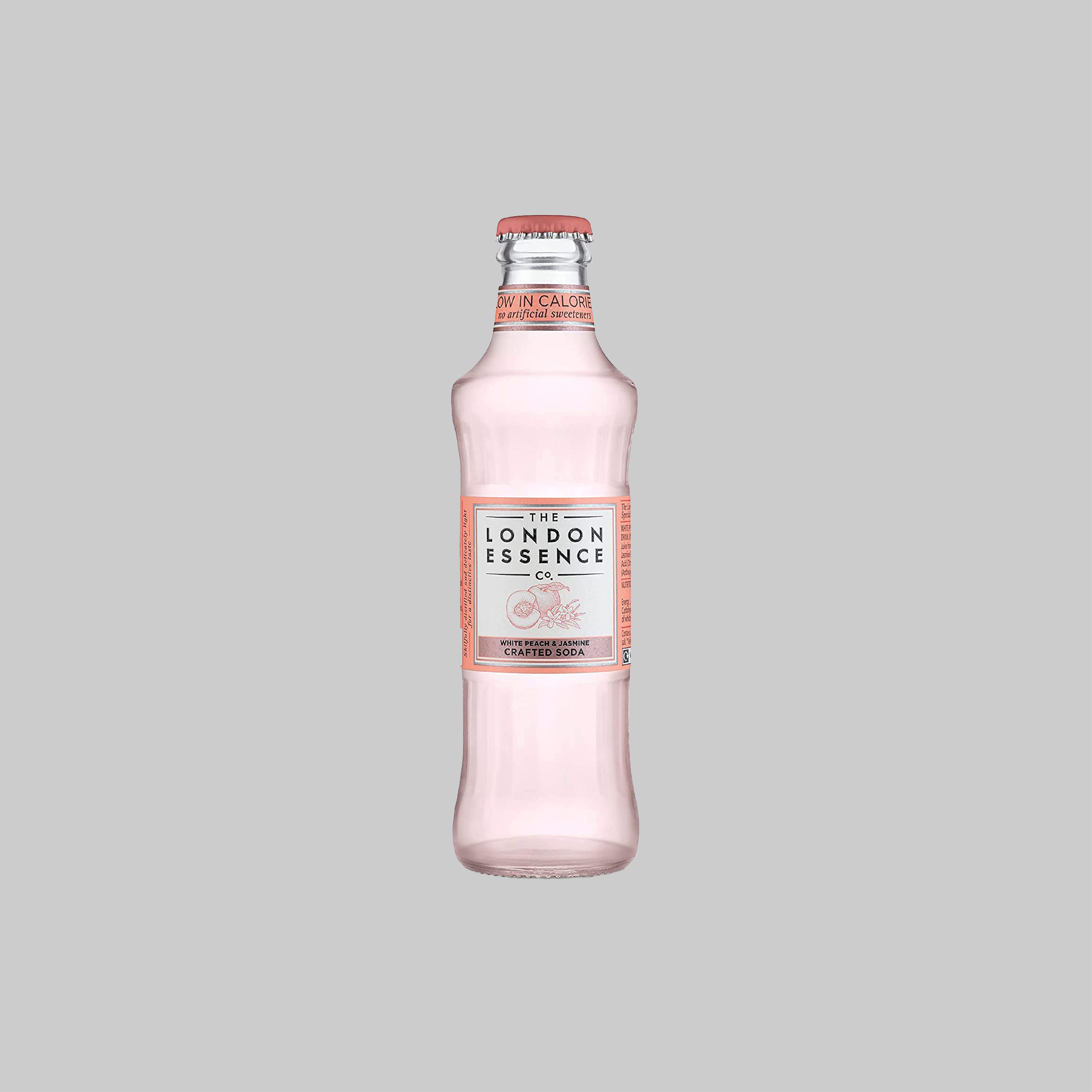 The London Essence White Peach & Jusmine Crafted Soda Bottle 200ml 0.0% - Time2Drink